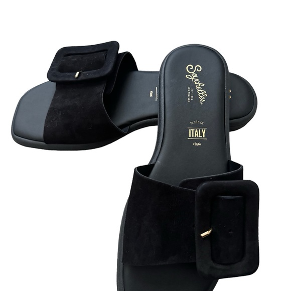 NWOB Seychelles Manhat Slide Black Sandal Size 7 - Picture 3 of 5